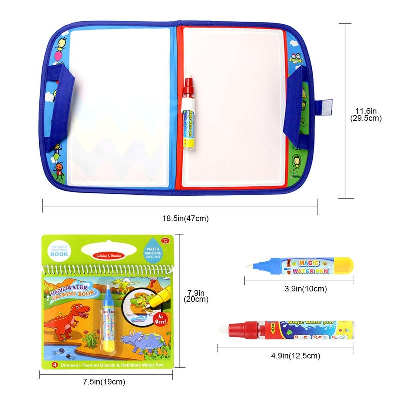 Jenilily Water Doodle Mat Portable Travel Drawing Bag Mat with Pen Educational Painting Toy for Toddlers Kids - Image 2